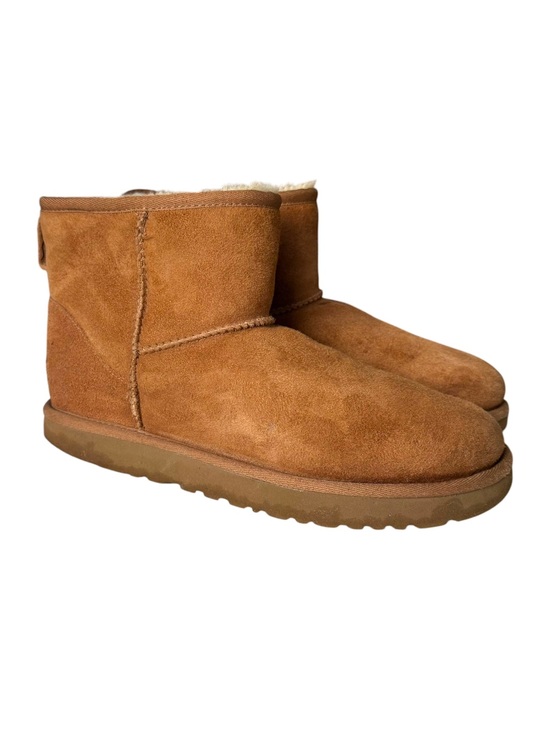 UGG Shoes - UGG Classic Mini Boots Size 9 US Chestnut Brown Tan Suede Wool Shearling Lining